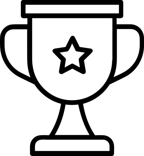 Kazanan Siyah ve Beyaz Logo Simgesi Markalaşma ve Tasarım için PNG Biçiminde