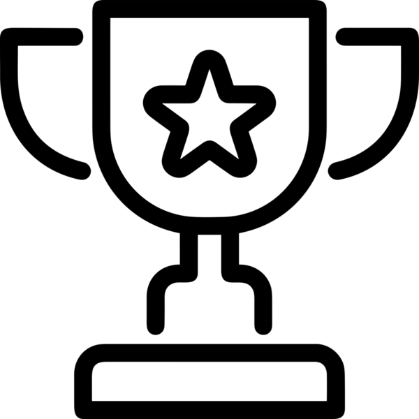 Kazanan Siyah ve Beyaz Logo Simgesi Markalaşma ve Tasarım için PNG Biçiminde