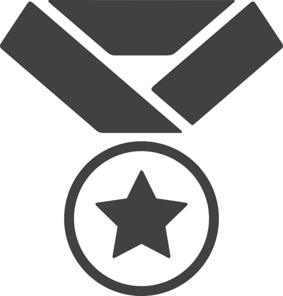 Kazanan Siyah ve Beyaz Logo Simgesi Markalaşma ve Tasarım için PNG Biçiminde