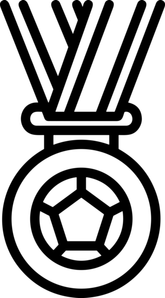 Kazanan Siyah ve Beyaz Logo Simgesi Markalaşma ve Tasarım için PNG Biçiminde