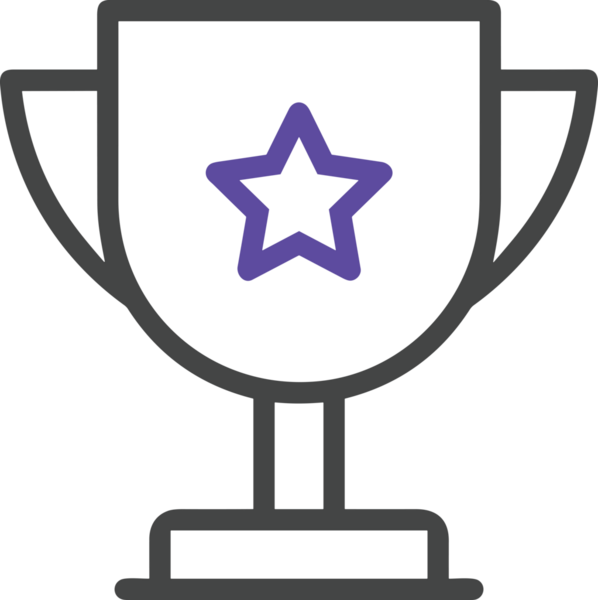 Kazanan Siyah ve Beyaz Logo Simgesi Markalaşma ve Tasarım için PNG Biçiminde