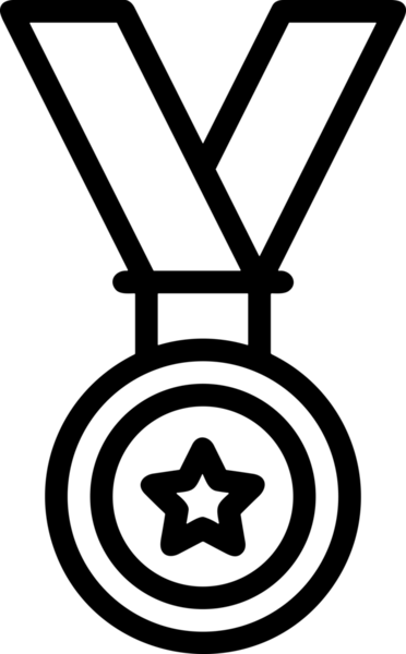 Kazanan Siyah ve Beyaz Logo Simgesi Markalaşma ve Tasarım için PNG Biçiminde