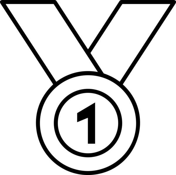 Kazanan Siyah ve Beyaz Logo Simgesi Markalaşma ve Tasarım için PNG Biçiminde