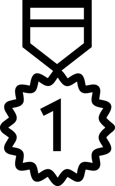 Kazanan Siyah ve Beyaz Logo Simgesi Markalaşma ve Tasarım için PNG Biçiminde