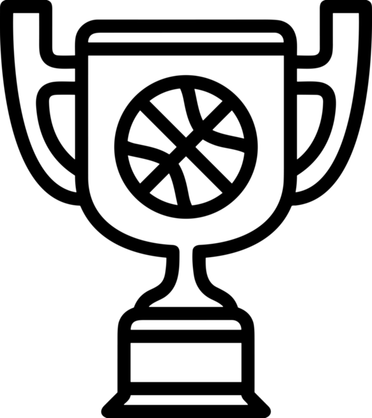 Kazanan Siyah ve Beyaz Logo Simgesi Markalaşma ve Tasarım için PNG Biçiminde