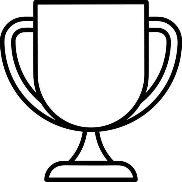 Kazanan Siyah ve Beyaz Logo Simgesi Markalaşma ve Tasarım için PNG Biçiminde
