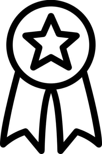 Kazanan Siyah ve Beyaz Logo Simgesi Markalaşma ve Tasarım için PNG Biçiminde