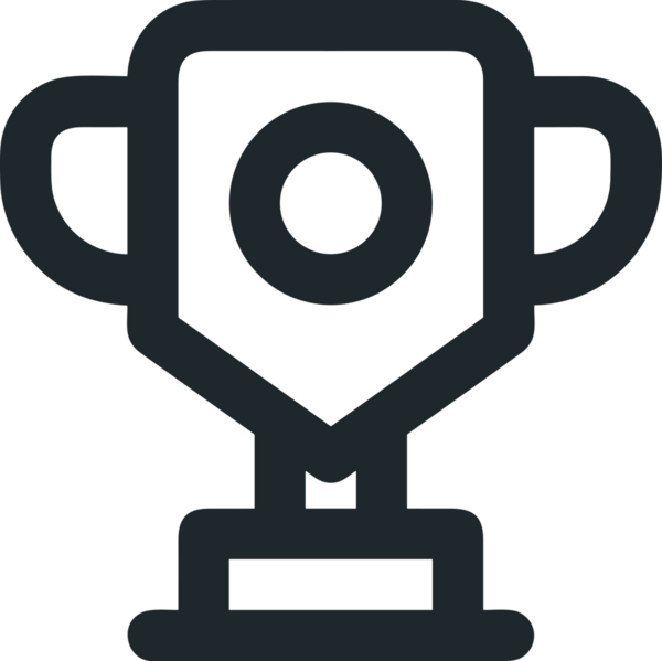 Kazanan Siyah ve Beyaz Logo Simgesi Markalaşma ve Tasarım için PNG Biçiminde