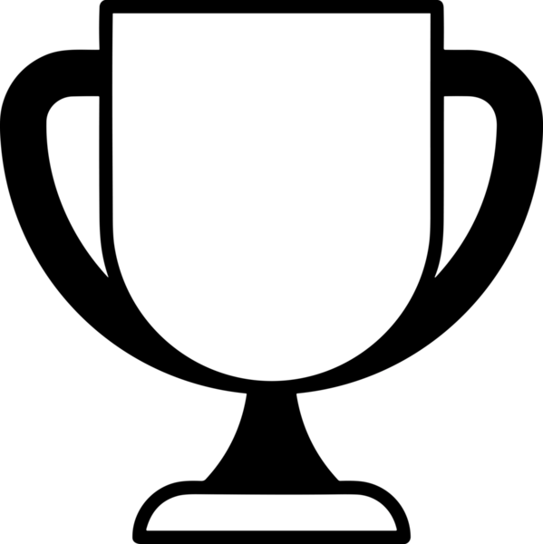 Kazanan Siyah ve Beyaz Logo Simgesi Markalaşma ve Tasarım için PNG Biçiminde