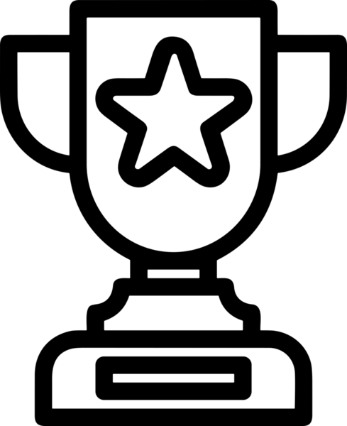 Kazanan Siyah ve Beyaz Logo Simgesi Markalaşma ve Tasarım için PNG Biçiminde