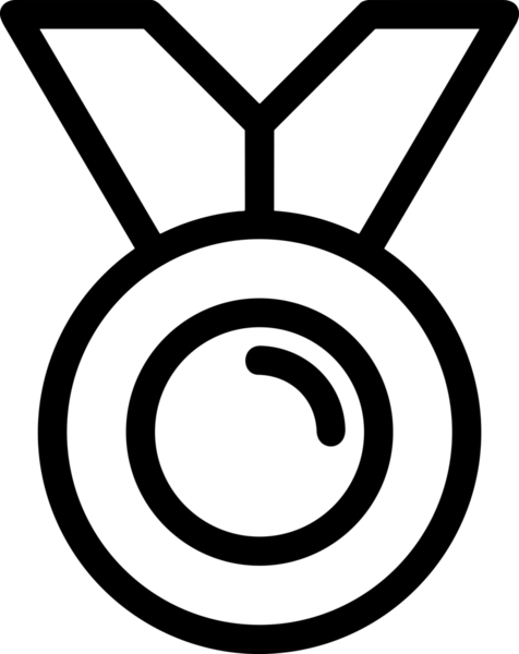 Kazanan Siyah ve Beyaz Logo Simgesi Markalaşma ve Tasarım için PNG Biçiminde