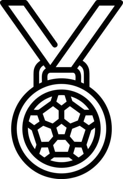 Kazanan Siyah ve Beyaz Logo Simgesi Markalaşma ve Tasarım için PNG Biçiminde
