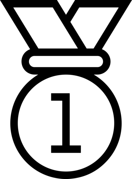 Kazanan Siyah ve Beyaz Logo Simgesi Markalaşma ve Tasarım için PNG Biçiminde