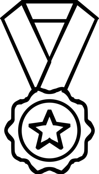 Kazanan Siyah ve Beyaz Logo Simgesi Markalaşma ve Tasarım için PNG Biçiminde
