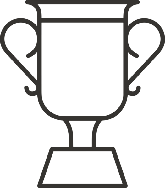 Kazanan Siyah ve Beyaz Logo Simgesi Markalaşma ve Tasarım için PNG Biçiminde