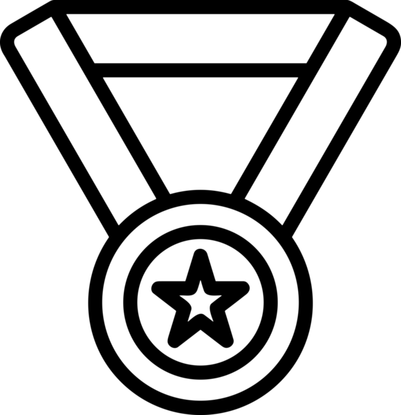 Kazanan Siyah ve Beyaz Logo Simgesi Markalaşma ve Tasarım için PNG Biçiminde
