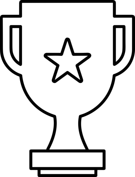 Kazanan Siyah ve Beyaz Logo Simgesi Markalaşma ve Tasarım için PNG Biçiminde