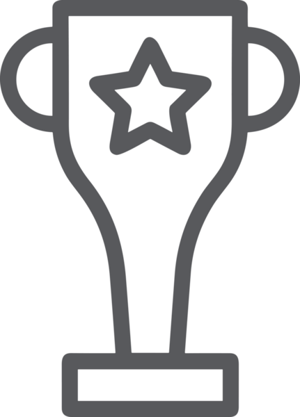 Kazanan Siyah ve Beyaz Logo Simgesi Markalaşma ve Tasarım için PNG Biçiminde