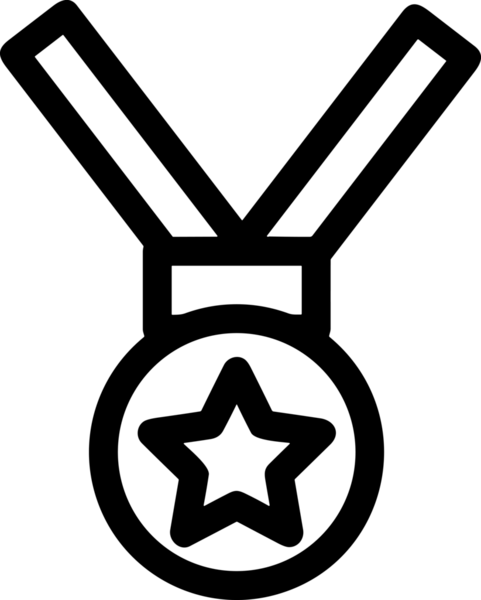 Kazanan Siyah ve Beyaz Logo Simgesi Markalaşma ve Tasarım için PNG Biçiminde