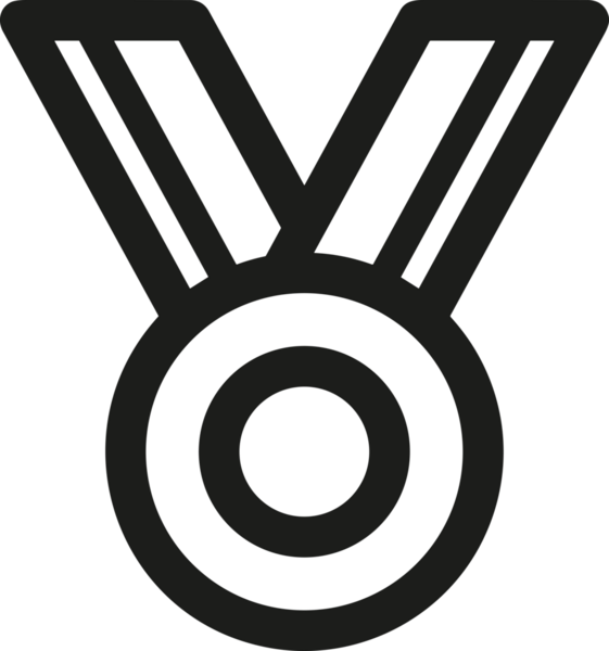 Kazanan Siyah ve Beyaz Logo Simgesi Markalaşma ve Tasarım için PNG Biçiminde