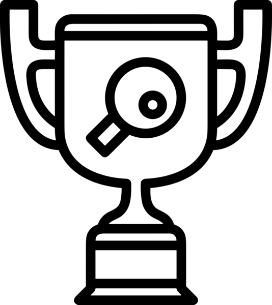Kazanan Siyah ve Beyaz Logo Simgesi Markalaşma ve Tasarım için PNG Biçiminde
