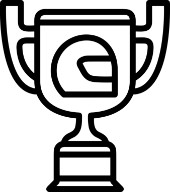 Kazanan Siyah ve Beyaz Logo Simgesi Markalaşma ve Tasarım için PNG Biçiminde