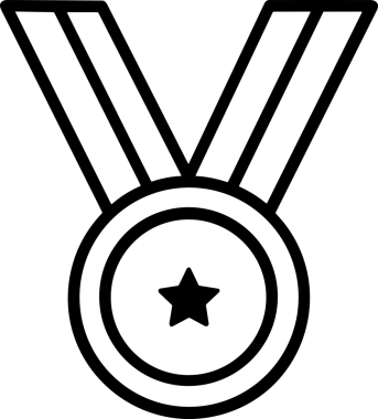 Kazanan Siyah ve Beyaz Logo Simgesi Markalaşma ve Tasarım için PNG Biçiminde
