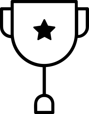 Kazanan Siyah ve Beyaz Logo Simgesi Markalaşma ve Tasarım için PNG Biçiminde