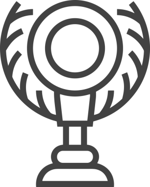 Kazanan Siyah ve Beyaz Logo Simgesi Markalaşma ve Tasarım için PNG Biçiminde