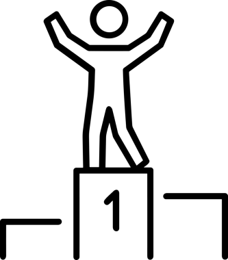 Kazanan Siyah ve Beyaz Logo Simgesi Markalaşma ve Tasarım için PNG Biçiminde