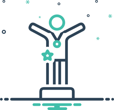 Kazanan Siyah ve Beyaz Logo Simgesi Markalaşma ve Tasarım için PNG Biçiminde