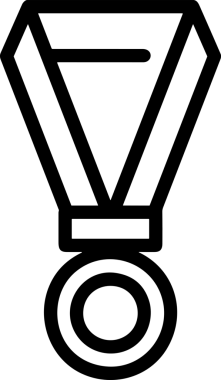 Kazanan Siyah ve Beyaz Logo Simgesi Markalaşma ve Tasarım için PNG Biçiminde