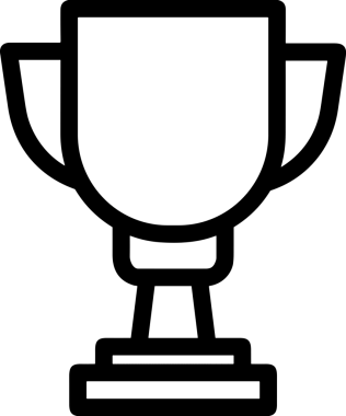 Kazanan Siyah ve Beyaz Logo Simgesi Markalaşma ve Tasarım için PNG Biçiminde