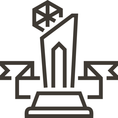 Kazanan Siyah ve Beyaz Logo Simgesi Markalaşma ve Tasarım için PNG Biçiminde