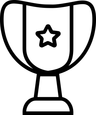 Kazanan Siyah ve Beyaz Logo Simgesi Markalaşma ve Tasarım için PNG Biçiminde