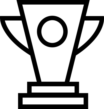 Kazanan Siyah ve Beyaz Logo Simgesi Markalaşma ve Tasarım için PNG Biçiminde