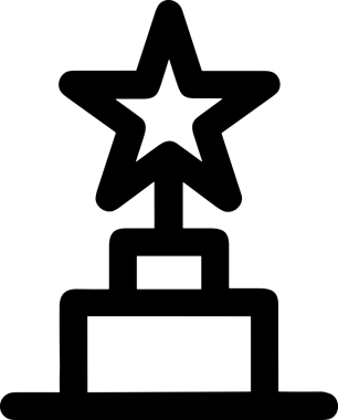 Kazanan Siyah ve Beyaz Logo Simgesi Markalaşma ve Tasarım için PNG Biçiminde