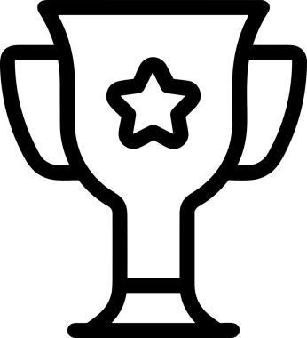 Kazanan Siyah ve Beyaz Logo Simgesi Markalaşma ve Tasarım için PNG Biçiminde