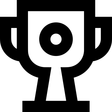Kazanan Siyah ve Beyaz Logo Simgesi Markalaşma ve Tasarım için PNG Biçiminde