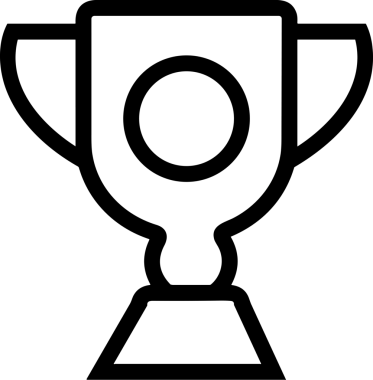 Kazanan Siyah ve Beyaz Logo Simgesi Markalaşma ve Tasarım için PNG Biçiminde