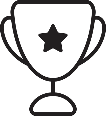 Kazanan Siyah ve Beyaz Logo Simgesi Markalaşma ve Tasarım için PNG Biçiminde