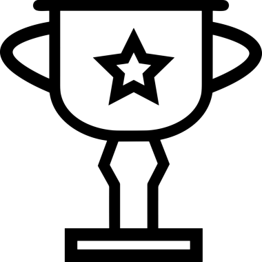 Kazanan Siyah ve Beyaz Logo Simgesi Markalaşma ve Tasarım için PNG Biçiminde