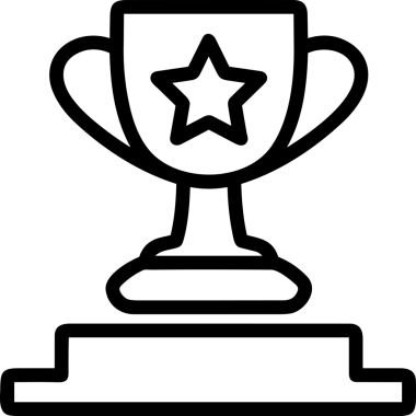 Kazanan Siyah ve Beyaz Logo Simgesi Markalaşma ve Tasarım için PNG Biçiminde