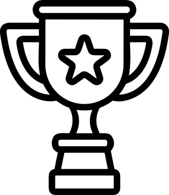 Kazanan Siyah ve Beyaz Logo Simgesi Markalaşma ve Tasarım için PNG Biçiminde