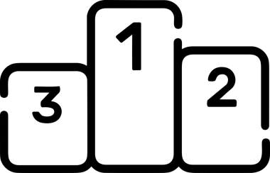 Kazanan Siyah ve Beyaz Logo Simgesi Markalaşma ve Tasarım için PNG Biçiminde