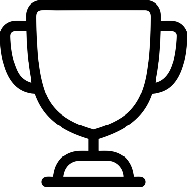 Kazanan Siyah ve Beyaz Logo Simgesi Markalaşma ve Tasarım için PNG Biçiminde