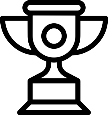 Kazanan Siyah ve Beyaz Logo Simgesi Markalaşma ve Tasarım için PNG Biçiminde