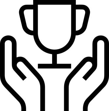 Kazanan Siyah ve Beyaz Logo Simgesi Markalaşma ve Tasarım için PNG Biçiminde