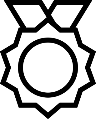 Kazanan Siyah ve Beyaz Logo Simgesi Markalaşma ve Tasarım için PNG Biçiminde