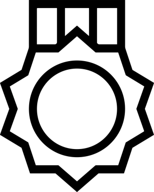 Kazanan Siyah ve Beyaz Logo Simgesi Markalaşma ve Tasarım için PNG Biçiminde